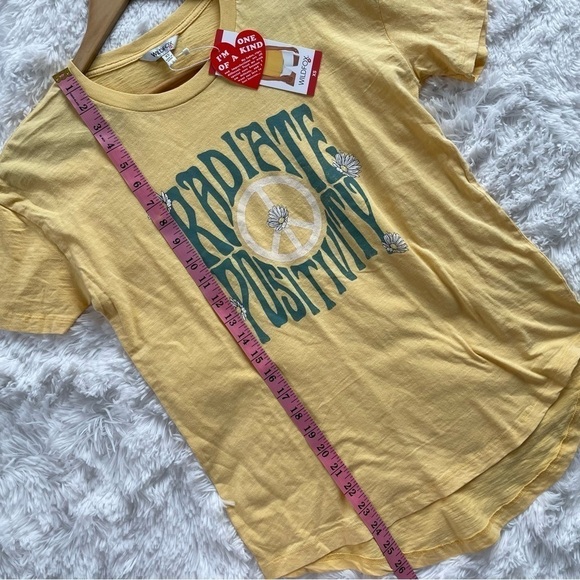 π Wildfox | Radiate Positivity floral Peace sign graphic tee NWT - Picture 6 of 11